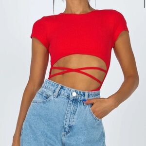 Princess Polly NICOLA BODYSUIT RED